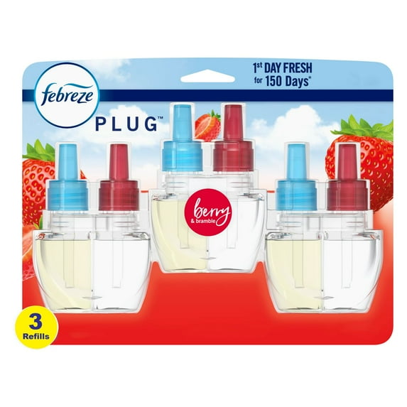 Febreze Plug Triple Refill Air Freshener Berry Bramble - 3ct