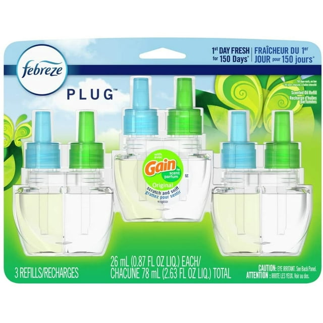 Febreze Plug in Air Freshener and Odor Eliminator, Scented Oil Refill