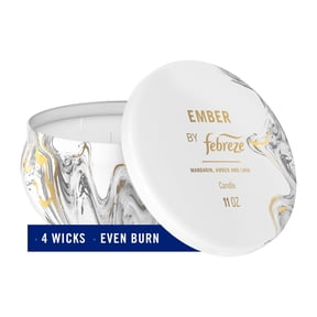 Febreze Scented Candle, Ember Scent, 11 oz 4 Wick Candle, Single Pack