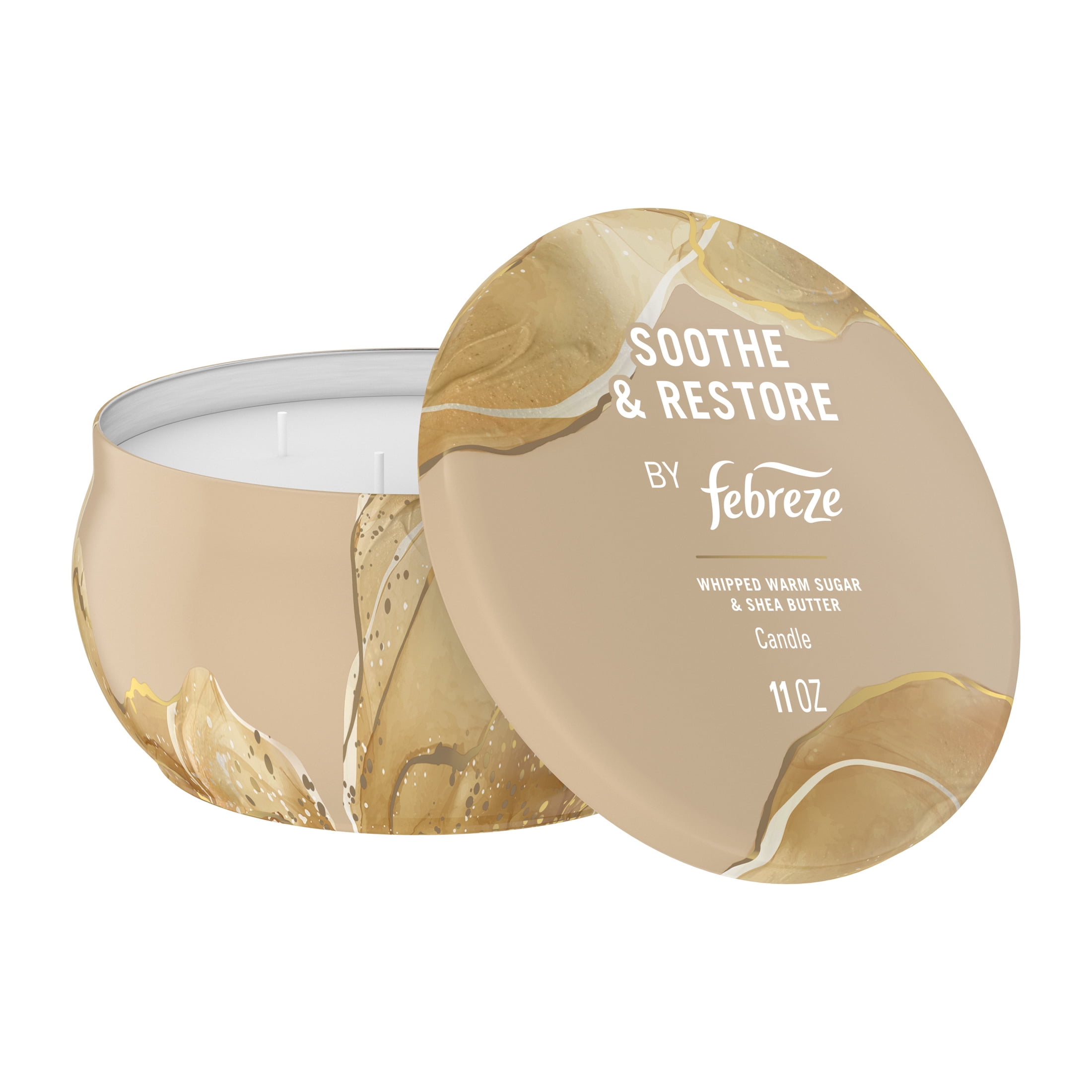 Febreze Scented Candle, Soothe & Restore Scent, 11 oz 4 Wick Candle, Single Pack