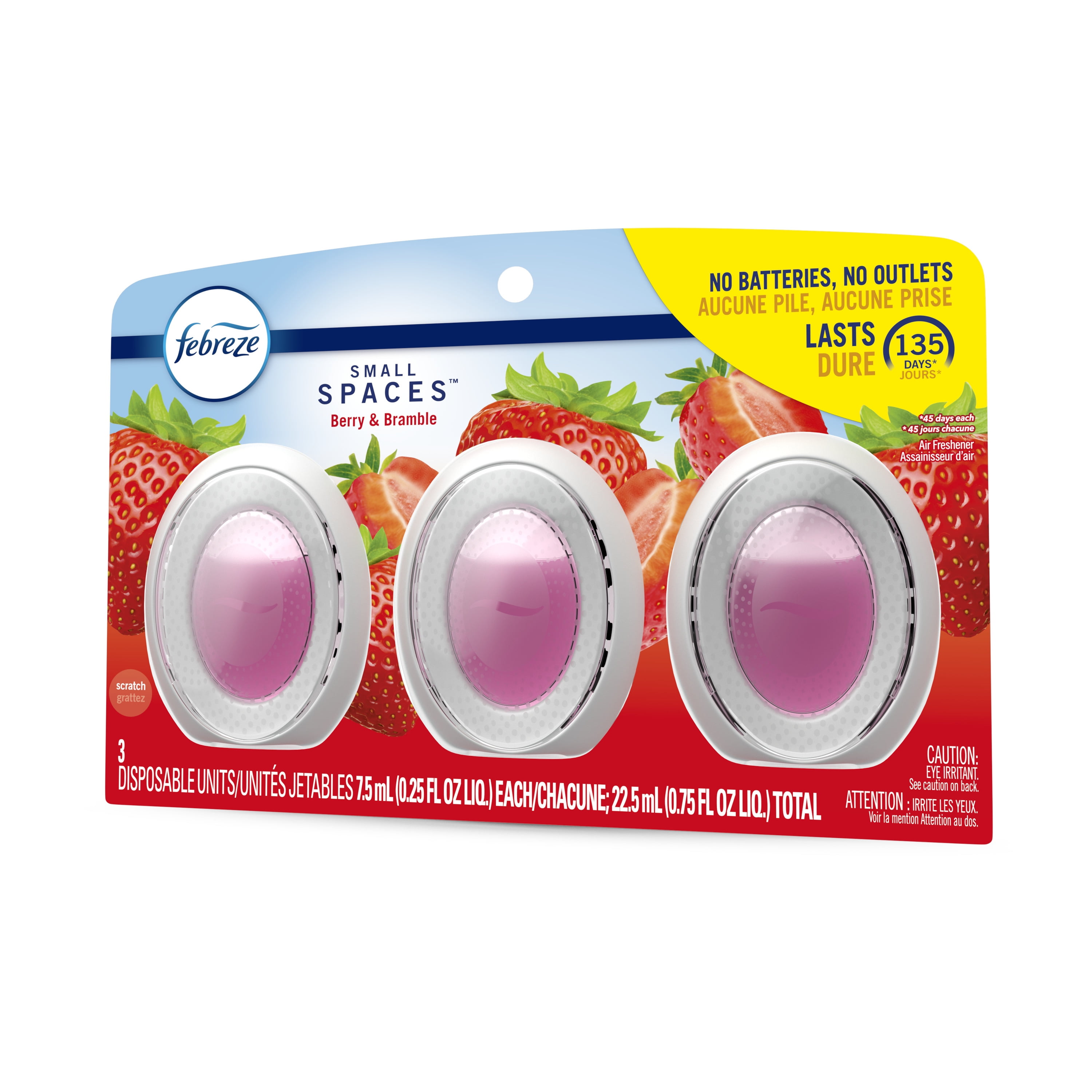 Febreze Small Spaces Air Freshener Berry & Bramble, .25 oz, Pack of 3