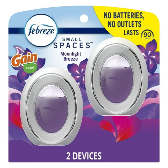 Febreze Small Spaces Air Freshener Gain Moonlight Breeze, .25 fl. oz. (4 Packs)