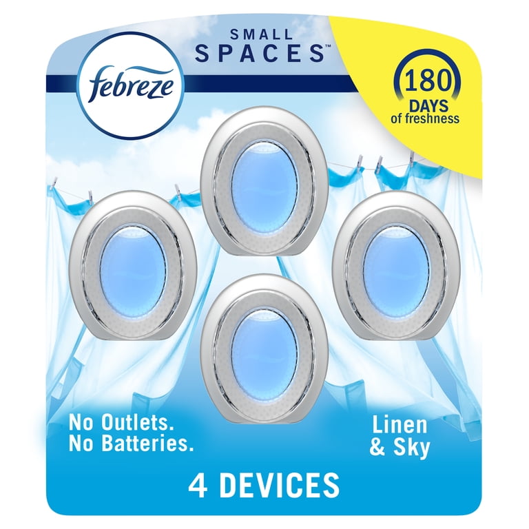 Febreze, Small Spaces Air Freshener, Linen & Sky, 4ct 30ml