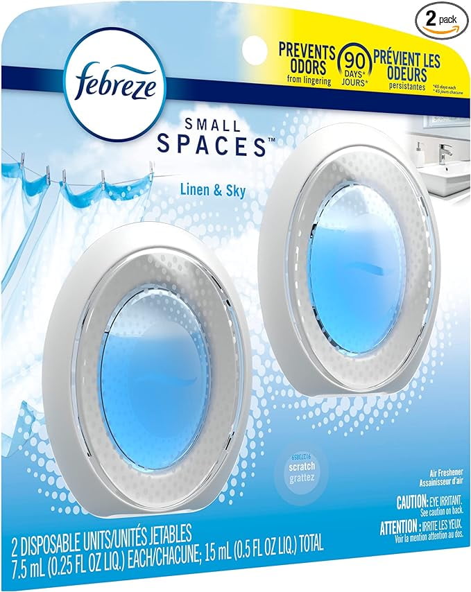 Febreze Small Spaces Air Freshener, Linen & Sky, Odor Eliminator for