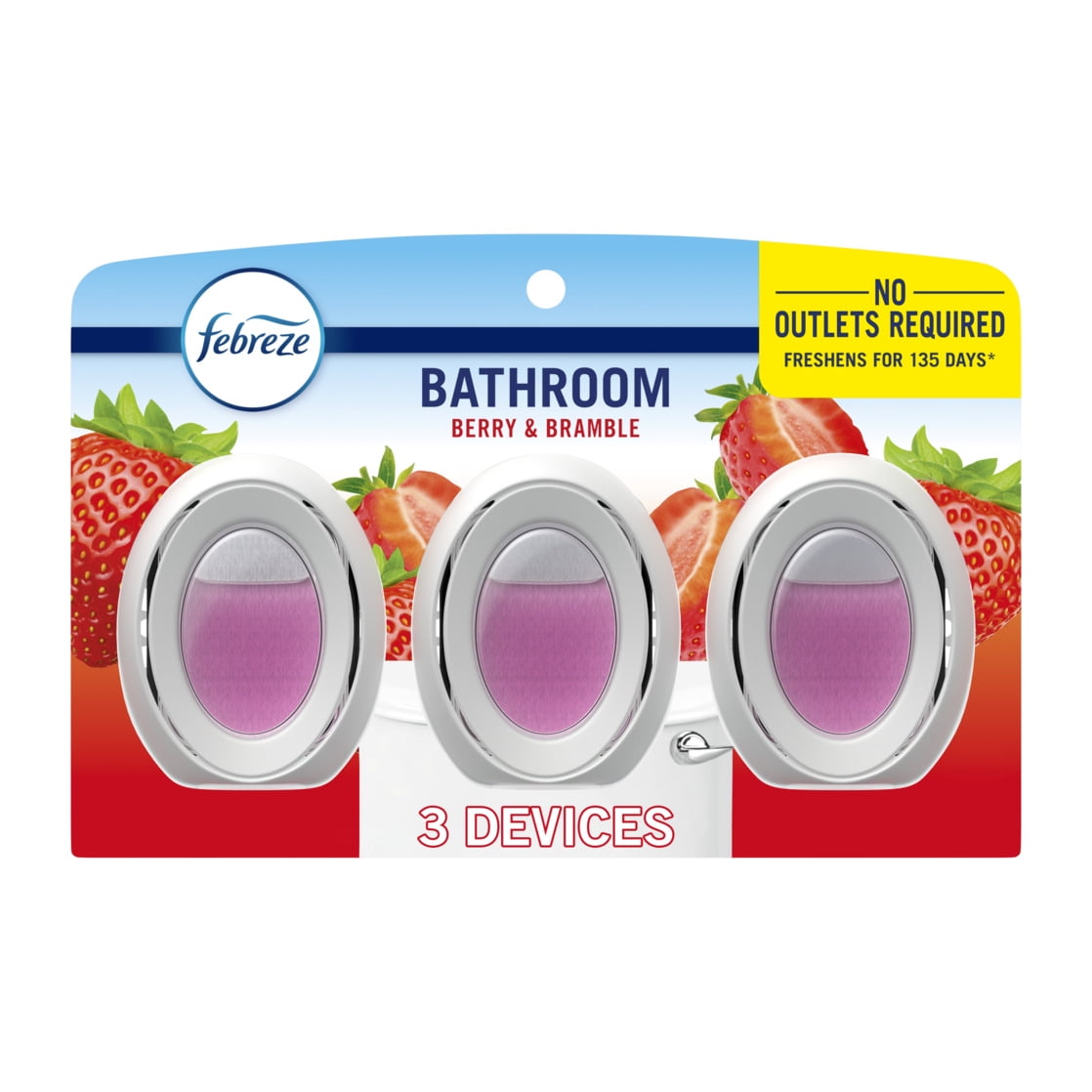 Febreze BATH Air Freshener Berry & Bramble, .25 fl. oz., Pack of 3