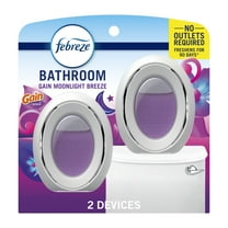 Febreze Bathroom Air Freshener, Small Spaces Odor-Fighting, Gain Moonlight Breeze, 2 Count
