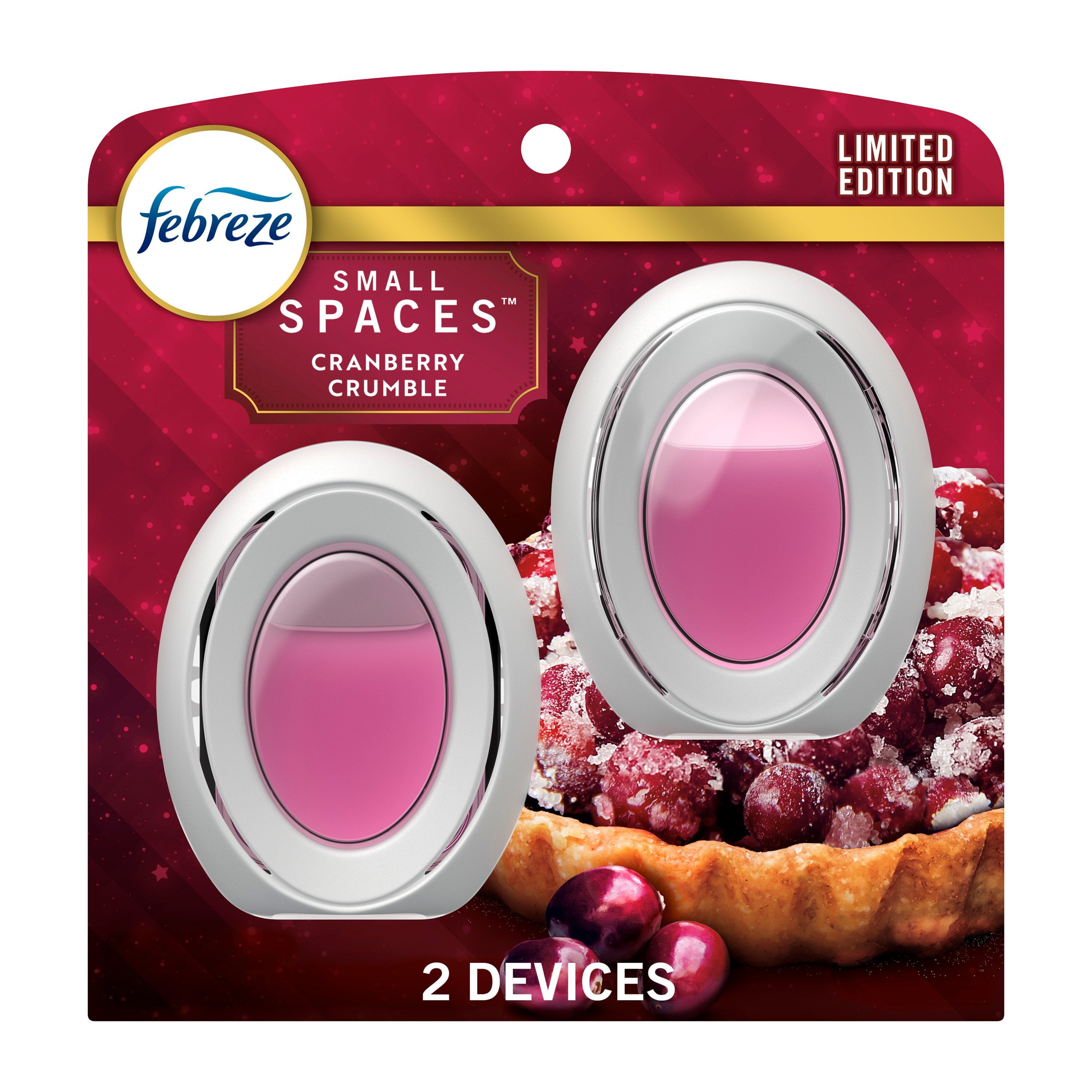 Febreze Bathroom Air Freshener, Odor-Fighting, Cranberry Crumble Scent, 2 Count
