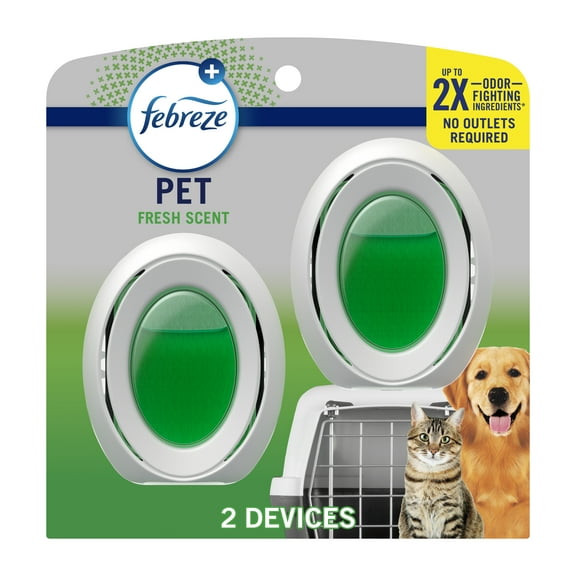 Febreze Pet Air Freshener, Small Spaces Odor-Fighting, Fresh, 2 Count