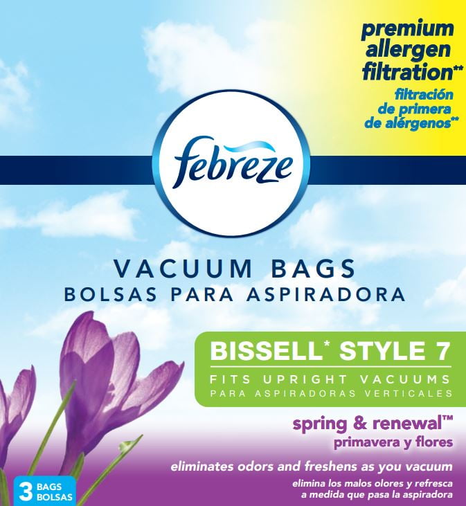 Febreze Spring & Renewal Scent BISSELL Style 7 Vacuum Bag, 3-Pack, 17F93