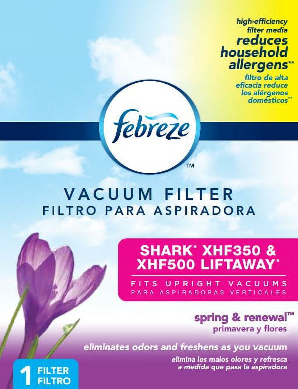 Febreze Spring & Renewal Scent SHARK XHF350 & XHF500 Vacuum Filter, 1