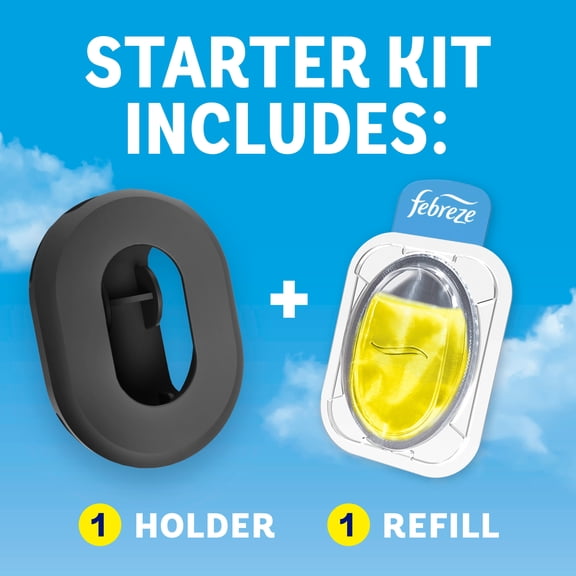 Febreze Trash Odor Fighter, Fresh Lemon Scent, 1 Holder + 1 Refill