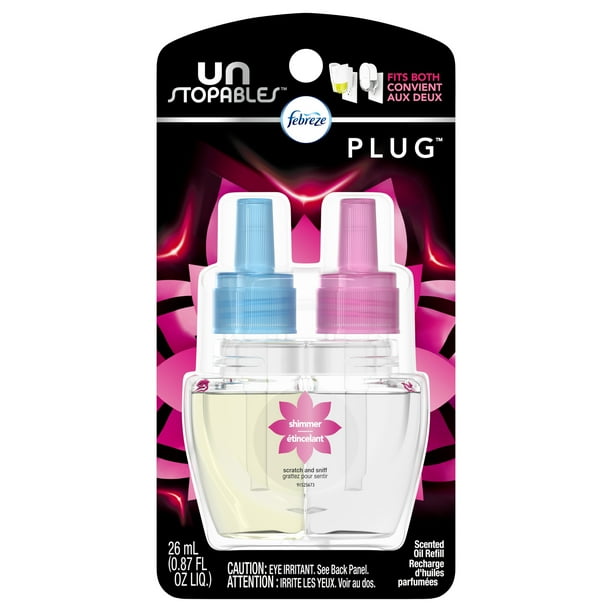 Febreze Unstopables Plug Air Freshener Scented Oil Refill, Shimmer, 1 count
