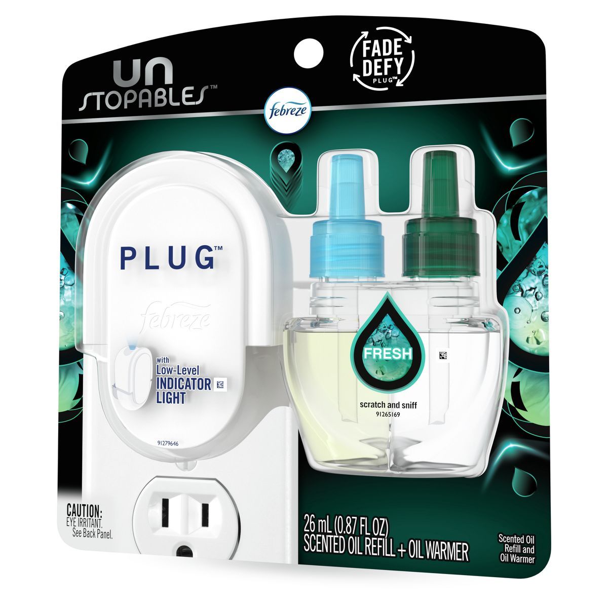 Febreze Unstopables Plug Odor Fighting Air Freshener Fresh Scent