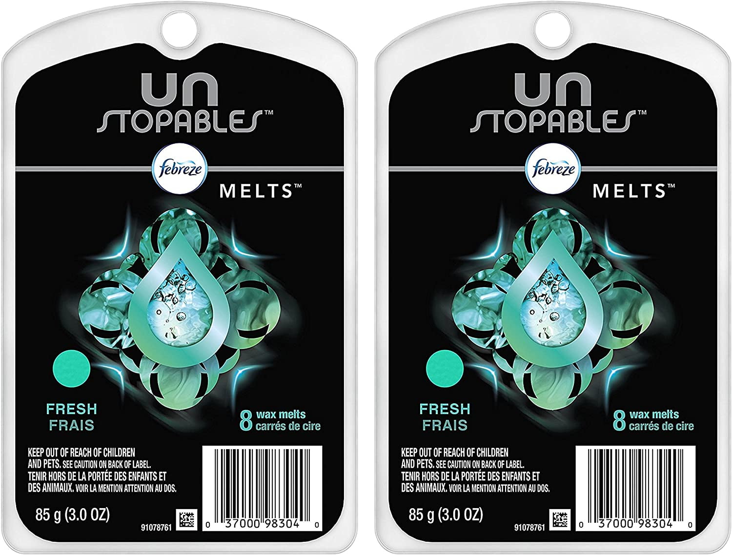 Febreze Unstopables Premium Wax Melts - Fresh Scent - 8 Count Wax Melts Per  Package - Net Wt. 3 OZ (85 g) Per Package - Pack of 2 Packages 