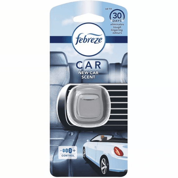 Febreze Car Air Fresheners, New Car Scent, Odor Eliminator for Strong Odors Car Vent Clips (2 Count)