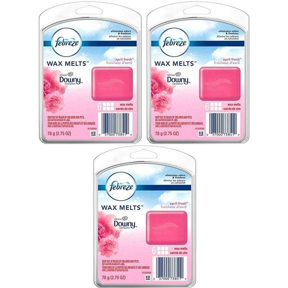 Febreze Wax Melts Air Freshener - With Downy April Fresh Scent - Net Wt. 2.75 OZ (78 g) Per Package - Pack of 3 Packages, Febreze Wax Melts Air Freshener By Visit the Febreze Store