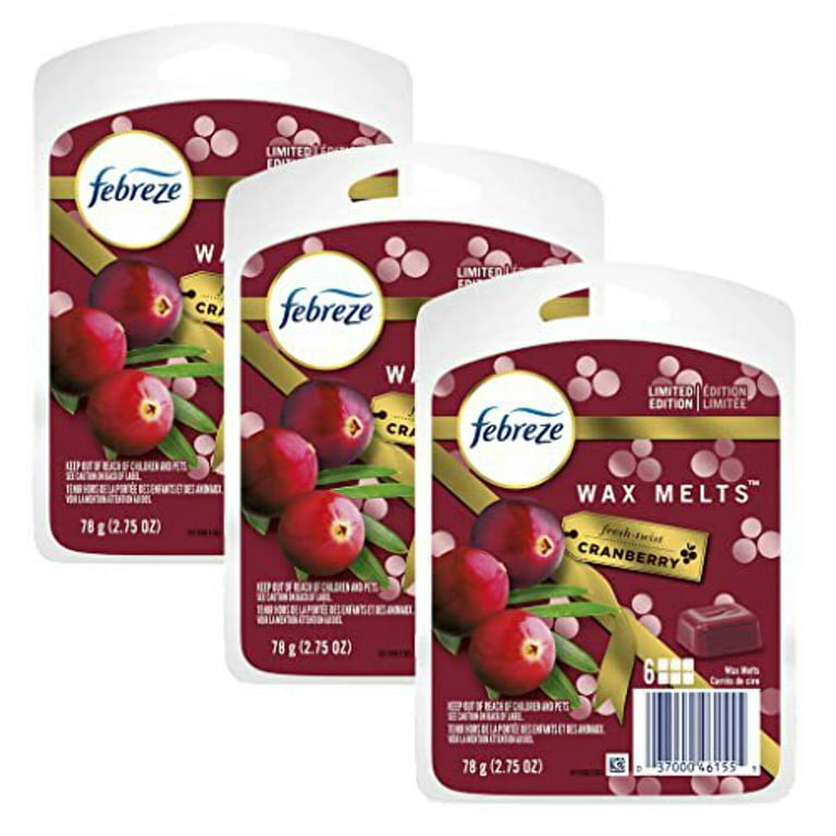 Febreze Wax Melts Air Freshener, Fresh Twist Cranberry, 6 count 