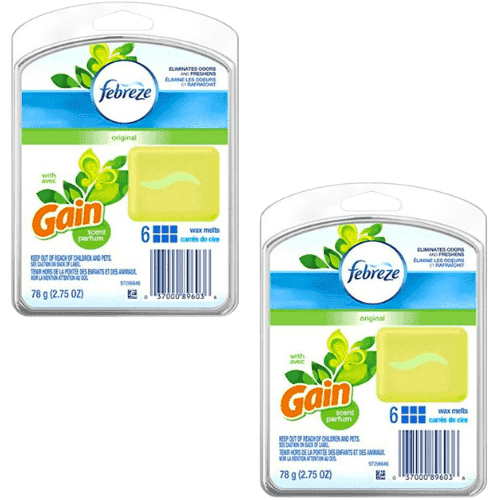 Febreze Wax Melts Air Freshener, Gain Original Scent, (2 packs, 6 count each) - Long-Lasting Freshness for Your Home