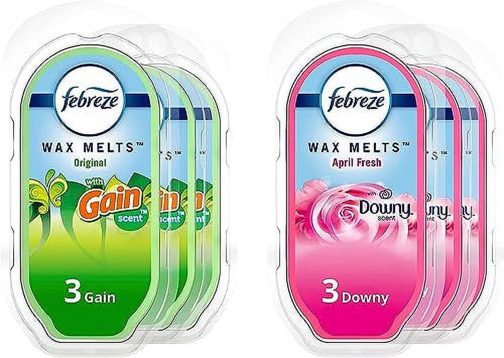 Febreze Odor-Fighting Wax Melts Air Freshener Refills with Downy Scent,  April Fresh, 6 count