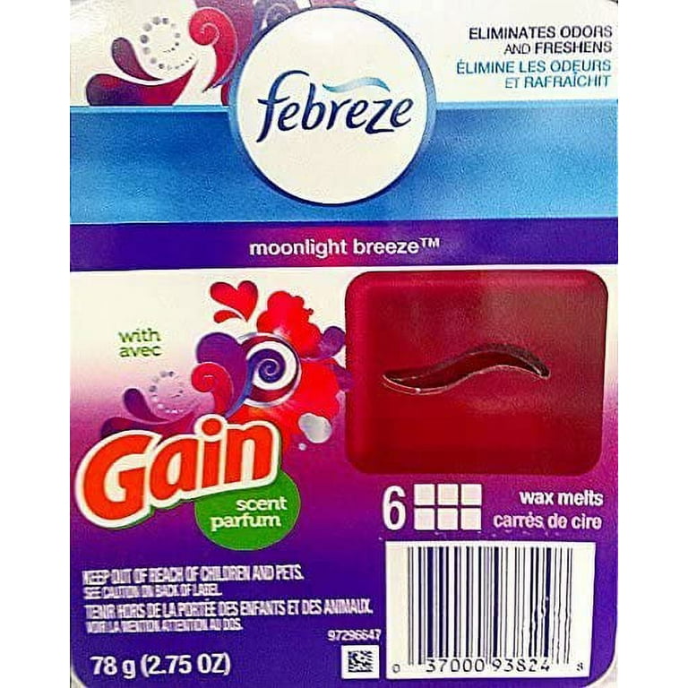 Febreze Odor-Fighting Scented Wax Melts, 2.75 oz. Pack of 4, Guava &  Vanilla, Gain Moonlight Breeze, Gain Original Scent, Berry & Bramble (6  Cubes