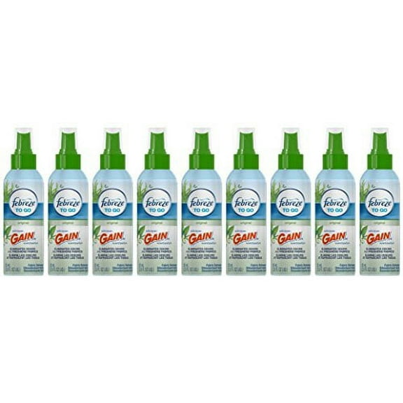 Febreze to Go Fabric Refresher with Gain Original Scent, 2.8 Oz (Pack of 9)