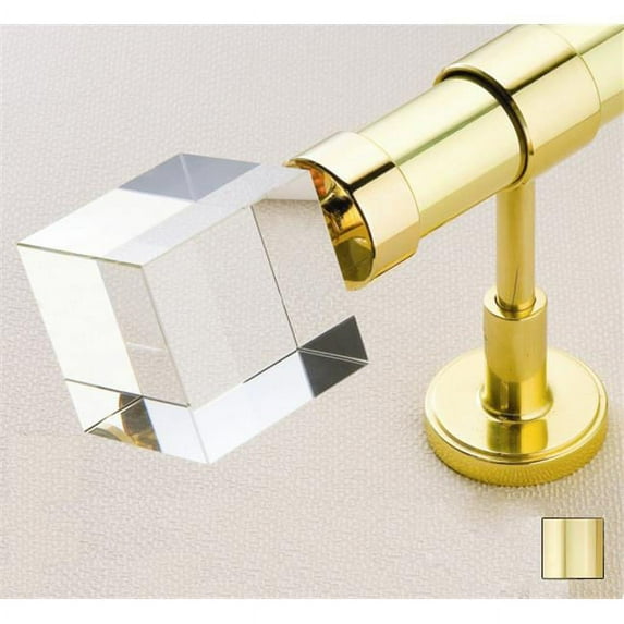 Febris 1049 Curtain Rod Set -.75 in. - Polished Brass - 48 in.