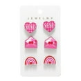 thumbnail image 1 of February 14 Festive Wooden Studs Earrings 6-Piece Set Personalized Heart-Shaped Rose Earring Set Gift Earrings For Women, 1 of 6