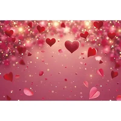 February 14 Valtines Day Background Wom Birthday Heart Love Rose Draping Fabric Backdrop Pink Curtain Shooting Props