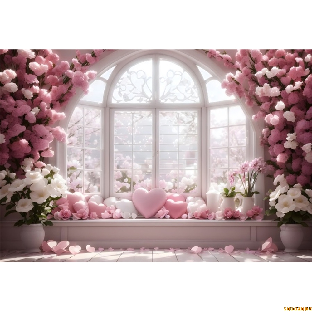 February Backdrop Roses February 14th Valtine's Day Photography Backdrop Red Rose Flower Love ...