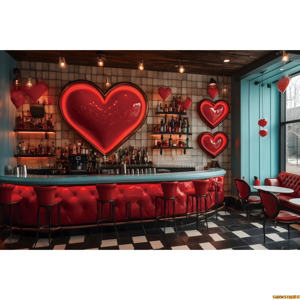 February 14th Valtine's Day Photography Backdrop Red Sweetheart Shop ...