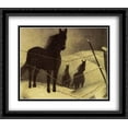 thumbnail image 1 of February 2x Matted 32x28 Large Black Ornate Framed Art Print by Grant Wood, 1 of 2