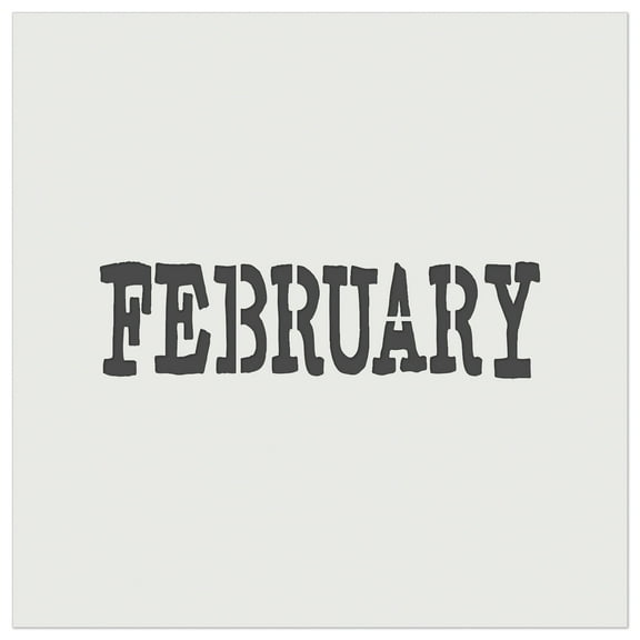 February Month Calendar Fun Text DIY Cookie Wall Craft Stencil - 5.5 Inch