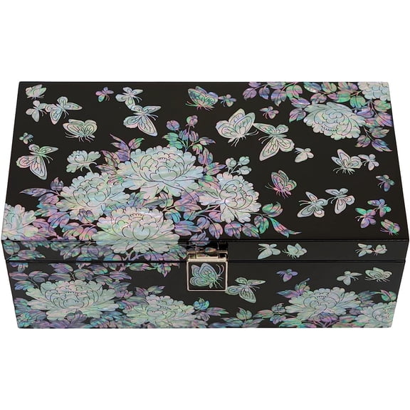 February Mountain Mohter of Pearl decorative box with lids for home decor Tray Unique gift for women who have everything Handmade