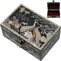 February Mountain Mother of Pearl Small Jewelry Box for women - Handmade Made in Korea - Unique Gift ideas for Mom,Girl friend,Sister,Grandma Birthday, Anniversary, Christmas