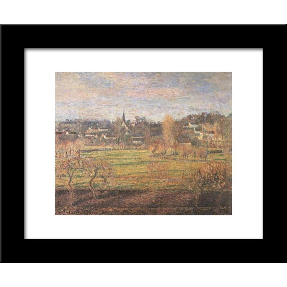 February, Sunrise, Bazincourt 20x24 Framed Art Print by Pissarro, Camille