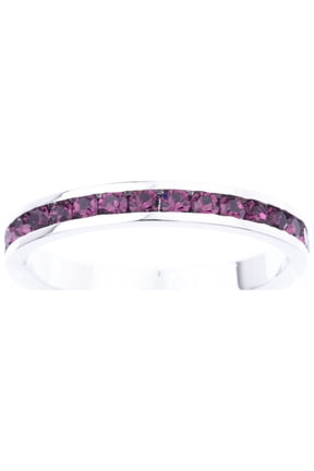 February Swarovski Crystal Birthstone Stackable ring in Sterling Silver