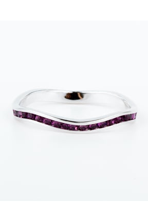 February Swarovski Crystal Birthstone Stackable ring in Sterling Silver