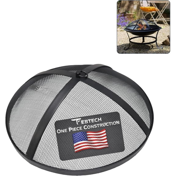 Febtech 18.5 Inch Fire Pit Spark Screen for Solo Stove Bonfire Accessories with Shield Removal Tool