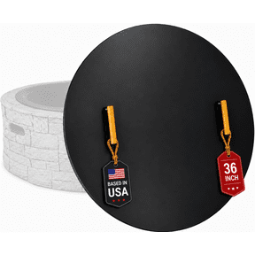 Febtech 36" Fire Pit Cover Round with Dual Wooden Handles Perfect for Fire Pit Inside Up to 34"