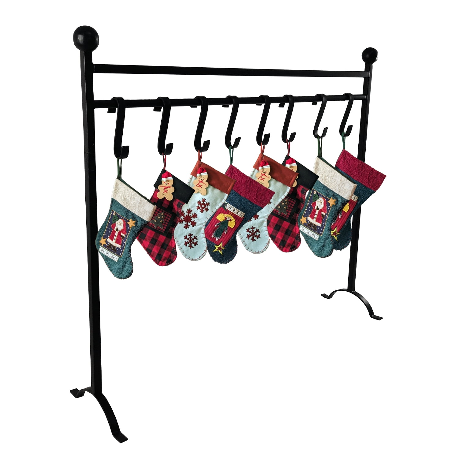 Febtech - Freestanding Christmas Stocking Solder – 8 Hooks, Christmas Stocking Rack, Steel