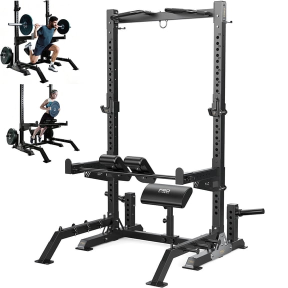 FED Fitness Smith Machine Power Rack,Multi-Function Squat Rack Workout Station for Bench, Pull-Up, Hip Thrust,1100LBS Capacity