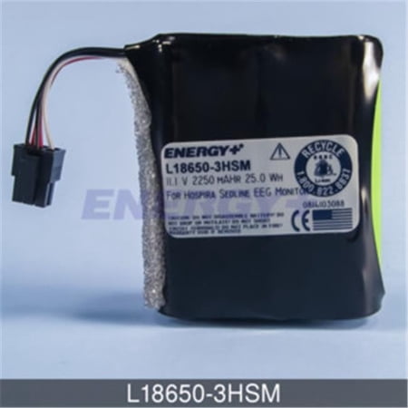 FedCo Batteries Compatible with ENERGY Replacement Battery For Hospira Sedline EEG Monitor - Black Heat Shrink