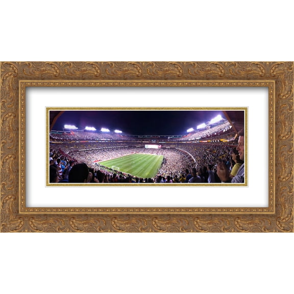 FedEx Field 2x Matted 24x14 Gold Ornate Framed Art Print from the Stadium Series