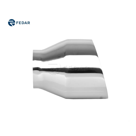 Fedar Inlet 2.5 Outlet 4 inch Dual Wall Slant Angle Cut Exhaust Tip Tail Pipe Tailpipe