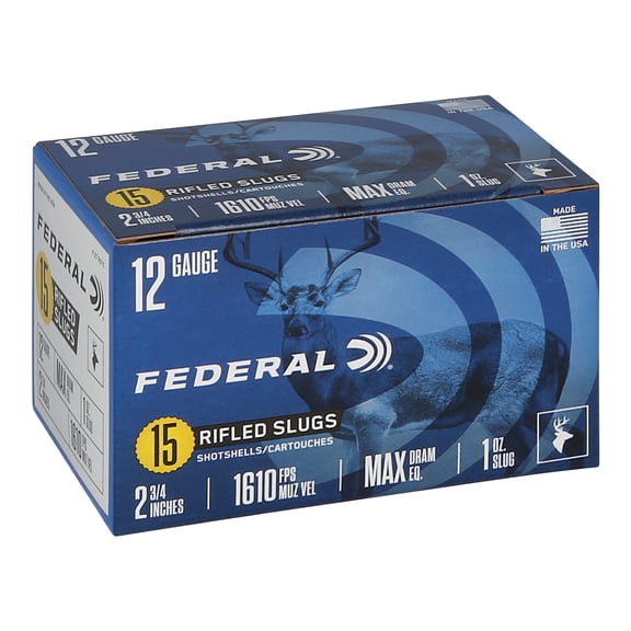 Federal Power-Shok Rifled Slug, 12 ga, 438 gr, 2-3/4 in, 1610 fps, 15 Count