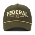 thumbnail image 1 of Federal Ammunition Structured 5-Panel Snapback Hat – Embroidered Logo Cap, Olive, One Size, 1 of 7