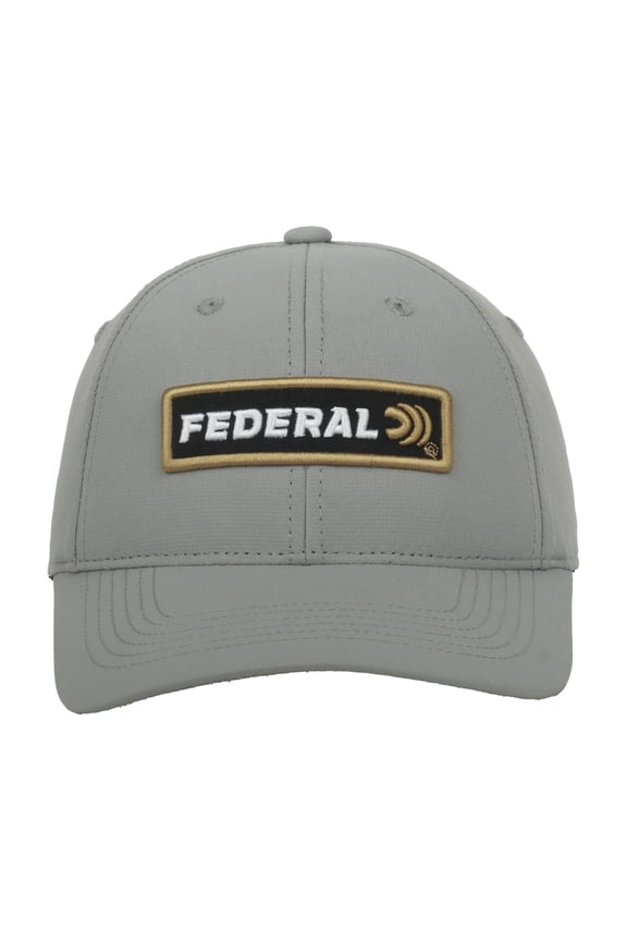 Structured 6-Panel Snapback Hat  Embroidered Patch Logo Cap, Grey, One Size