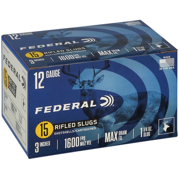 Federal Power-Shok Rifled Slug, 12 ga, 547 gr, 3 in, 1600 fps, 15 Count