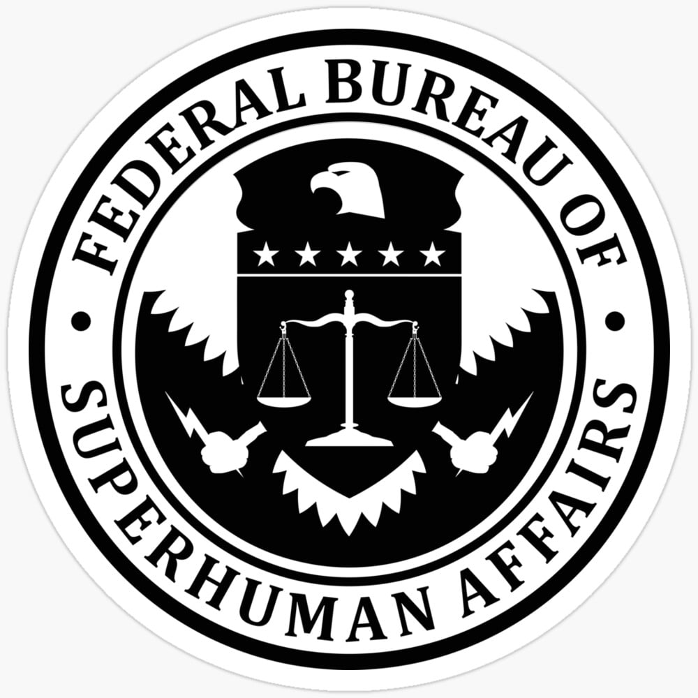 Federal Bureau Of Superhuman Affairs Sticker Phone Decal Water Bottle ...