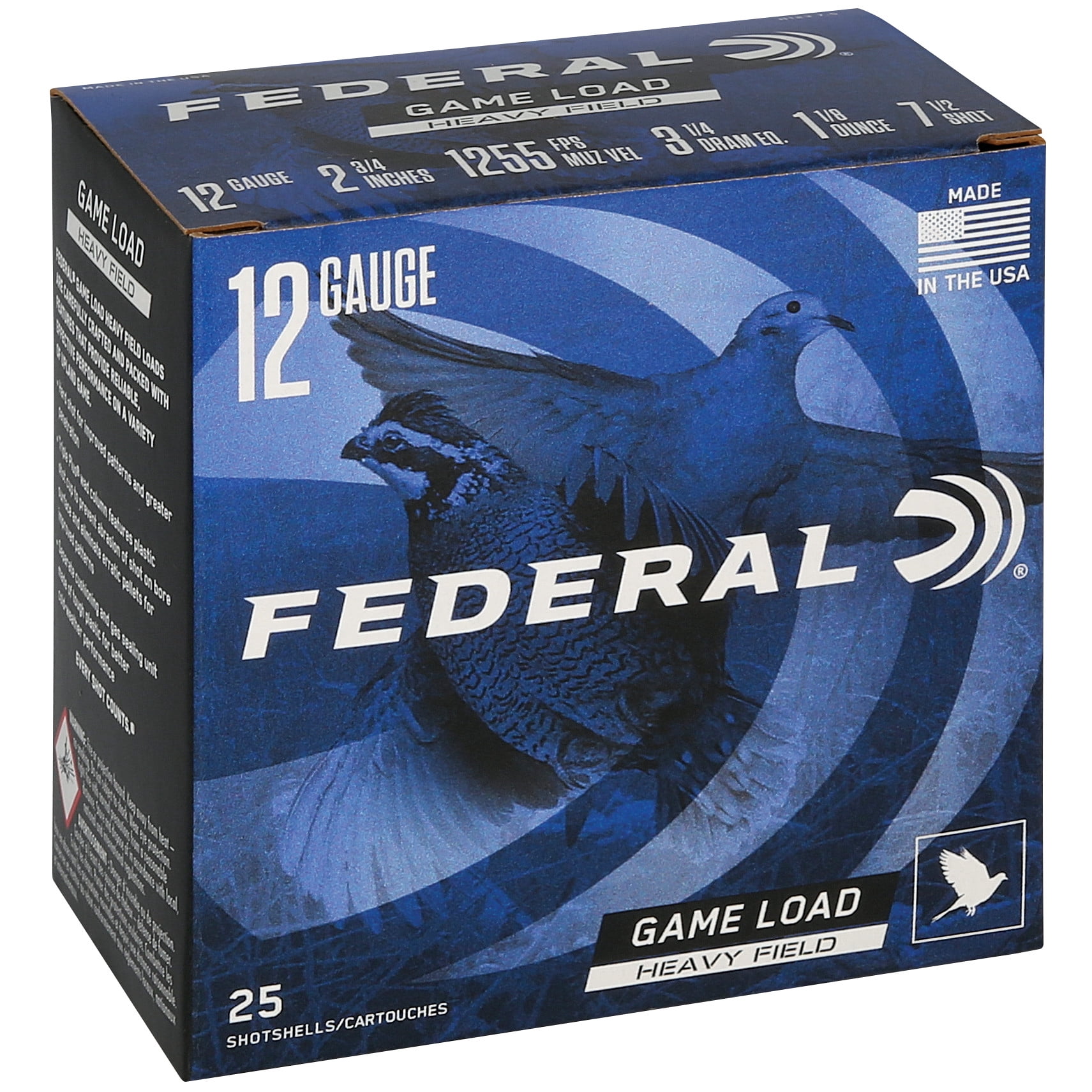 Federal Game Load Upland Heavy Field, 12 ga, 7.5 Shot, 2-3/4 in, 1 1/8 ...